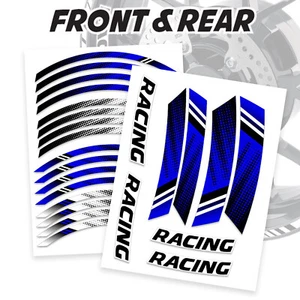 Blue 17 inch Wheel Sticker Decal AX2 For Kawasaki ER6N 06-17 16 15 14 13 12 11 - Picture 1 of 10