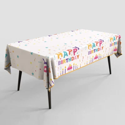4/2Pcs Birthday Table Cover Table Cloth For Birthday Party Decorations 54”x 72”✿ - Image 1 of 4