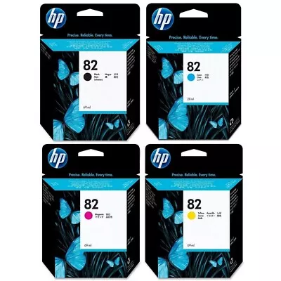 HP 82 69 ML NERO CIANO MAGENTA GIALLO CH565A C4911A C4912A C4913A ORIGINALI NEW - Imagen 1 de 4