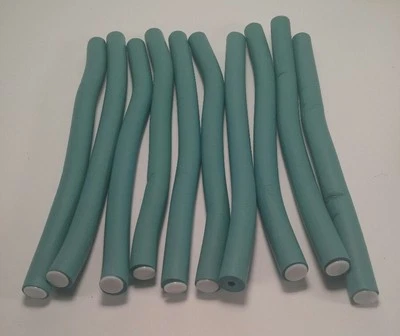 Juego de 10 rodillos de pelo sueltos de espuma torcida verde suave para todo tipo de cabello A8 Foto 1 de 4