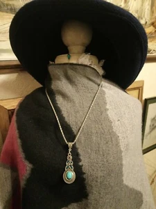 Nuevo collar y colgante tono turquesa y plata. Vestir, despedida de soltera, Boho 59d - Imagen 1 de 5