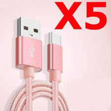 X5 Câble Metal Nylon Renforcé Chargeur USB/Type C Longueur 2m Couleur Rose Comp