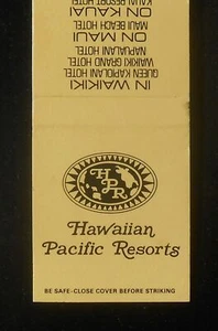 80er Jahre? Hawaiian Pacific Resorts Waikiki Kauai Maui Hawaii Honolulu HI Streichholzschachtel - Bild 1 von 1