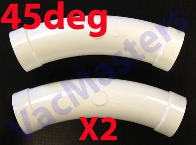 HIDE-A-HOSE Hide A Hose central vacuum HS202141 45 deg PVC Rough-In elbow/fitting - QTY 2
