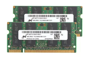 2X 4GB Micron 4GB 2Rx8 PC2-6400 Laptop RAM intel SO-DIMM Memory DDR2 800Mhz - Picture 1 of 8