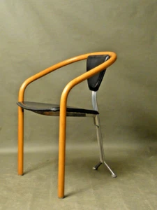 Sedia Toshiyuki Kita Aidec in pelle legno curvato - Foto 1 di 5