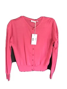 Rossopuro Cotton Knit Hot Pink Cardigan It Size 44 US8 Retail $289 - Picture 1 of 4