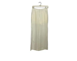 NEW Amii Stylewe chiffon wide fit pants with floating panels IVORY size small - Picture 1 of 4