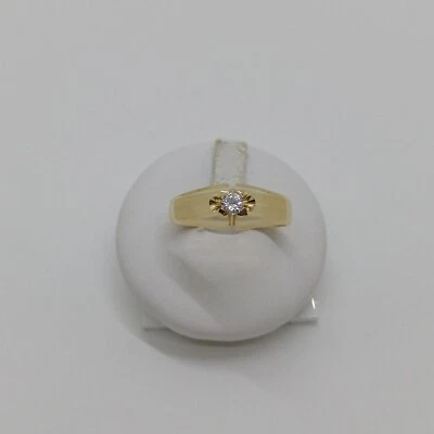 Anneau Hommes en or Jaune 18KT 750 avec Zircon 6,45 Grammes N.25 (0748) - Photo 1/4