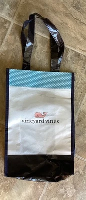 1 VINEYARD VINES Reusable Shopping Bag Tote 9x13 White w Pink Whale Logo NEW - Image 1 of 4