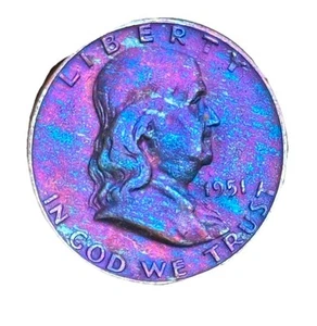 1951 S Ben Franklin monster toned. BU Unc Beautiful Coin. - Picture 1 of 2