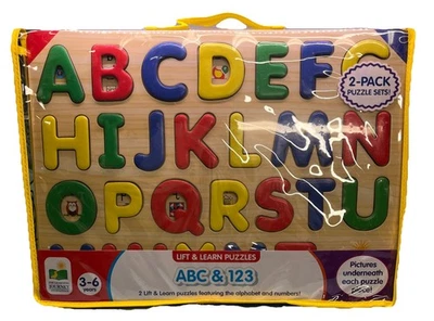 The Learning Journey Lift & Learn ABC & 123 Puzzles New In Carry Case - Image 1 of 3