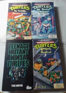 VHS Lot Of 4 Teenage Mutant Ninja Turtles  Cowabunga, Shrinking Shredhead Tested - Picture 1 of 4