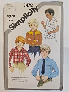 Camisa Vestido Western Niños 4 5 6 Simplicity 5472 Patrón de Costura De Colección Botón A Presión - Imagen 1 de 10
