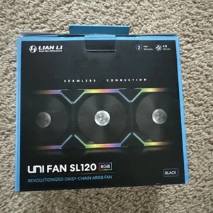 Lian Li UNI FAN SL120 RGB 120mm V1 3er Pack - SCHWARZ - mit Controller - Bild 1 von 5
