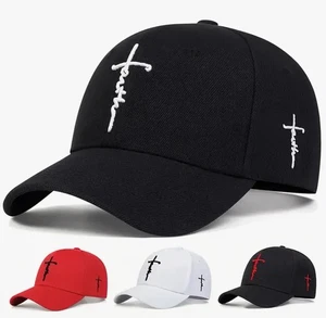 Gorra de Béisbol Fe Bordada Sombrero Católico Cristiano Cruz Jesús Exterior - Imagen 1 de 8