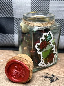 Jar Of Many Things: Rose Green Potion _ Dice Trinkets Jar, Acrylic Dice, D&D - Picture 1 of 4