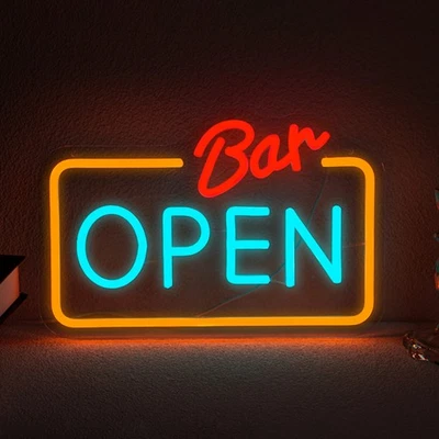 Family Bar Open Beer Bar Neon Sign Light Bar HD Vivid Printing USB Adjustable - Image 1 of 4