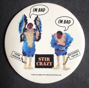 1980 STIR CRAZY Kinostart Film 3" PINBACK - Richard PRYOR Gene WILDER - Bild 1 von 3
