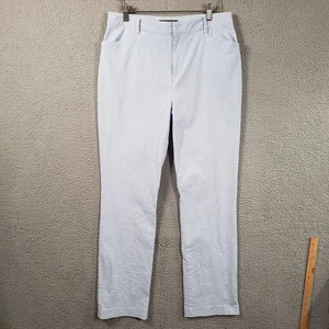 Lauren Ralph Lauren Seersucker Pants Womens 10 Blue White Stripe Preppy Nautical - Picture 1 of 13