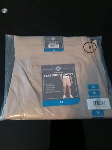 Member's Mark Men's Everyday Stretch Flat Front Short Khaki Size 38 - Picture 1 of 2