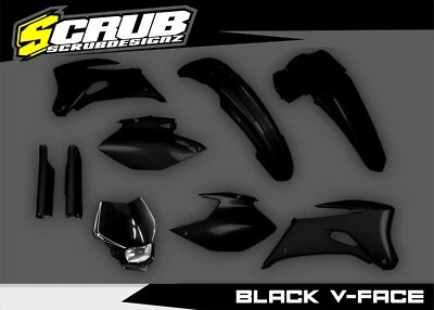 Yamaha WR450F 2007-2011 WR250F 2007-2014 Plastics kit + V-Face Headlight - Image 1 of 4