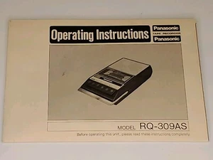 Panasonic RQ-309AS Reproductor de Cinta de Cassette Portátil Grabadora SOLO Instrucciones - Imagen 1 de 6