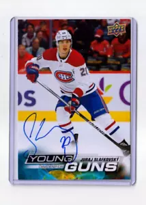 JURAJ SLAFKOVSKY autographed '22/23 MONTREAL CANADIENS JUMBO YOUNG GUNS card JSA - Picture 1 of 3