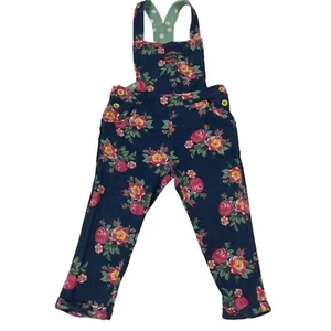 SIZE 4 Matilda Jane Wildest Dream Blue Pink Floral Overalls - Picture 1 of 6