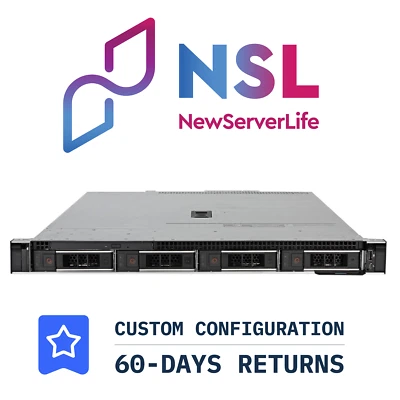 DELL PowerEdge R340 4LFF 1x E-2224 3.4GHz =4 Cores 64GB H730p PCIe 2xRJ45 - Image 1 of 3