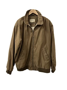 Vintage St. John's Bay Brown Full Zip Bomber Jacket Mens Size XL Grandpa - Picture 1 of 6