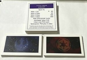 Game Parts Pieces Star Wars Monopoly Original Trilogy 2004 PB Deeds Cards