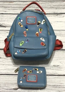 Loungefly Disney Pixar Flip Flop Slides Mini Backpack & Wallet - Picture 1 of 16