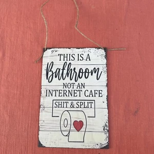 Printed wooden sign for bathroom - Picture 1 of 1