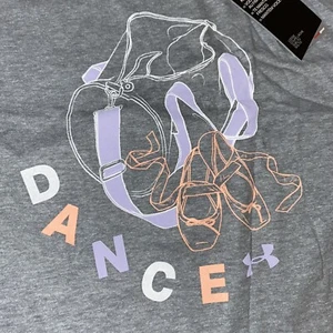 Under Armour Youth XL (16) Dance Short Sleeve Tee Shirt Gray NEW - Picture 1 of 2