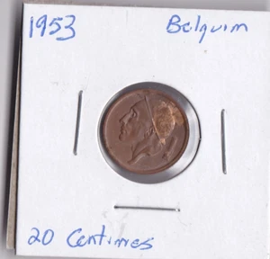 1953 Belgium 20 Centimes - Picture 1 of 4