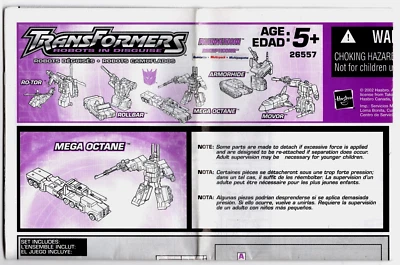 Transformers Robots In Disguise Ruination Multi-Pack Instruction Sheet RID 2002 - Image 1 of 3