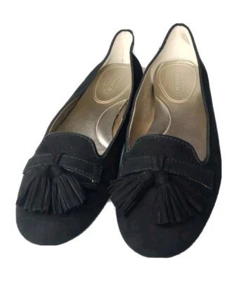 Zapatos planos Coach de gamuza negros para mujer Deedra talla 7 B ligeros  Foto 1 de 4