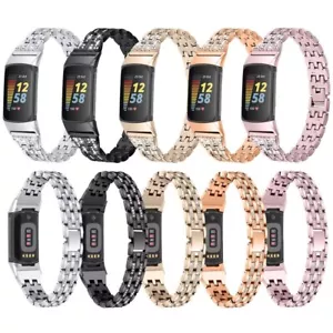 Per Fitbit Charge 6 5 Bracciale Donna Brillante Cinturino Metallo Ricambio - Foto 1 di 13