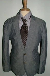 NEU MIT ETIKETT J.CREW BLAZER GR 44 R BAUMWOLLE LEINEN BLAU EINFARBIG #210 - Bild 1 von 11
