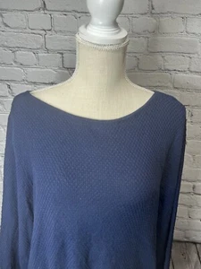 J Jill Damen Tunika Pullover Baumwollmischung Bootsausschnitt Langarm marineblau groß - Bild 1 von 11