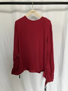 Vilshenko AW18 Red silk oversized long sleeves top 10UK - Picture 1 of 8