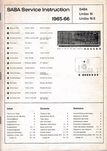 Service Manual-Anleitung für Saba Lindau 16 - Picture 1 of 1