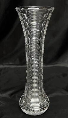 Jarrón de tulipán de madera de cricket de 12” de cristal irlandés Heritage RARO, soplado a mano en la boca Foto 1 de 4