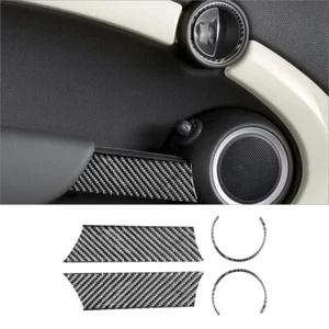 4Pcs Carbon Fiber Interior Door Control Cover Trim For Mini R56 R57 2007-2010 - Picture 1 of 12