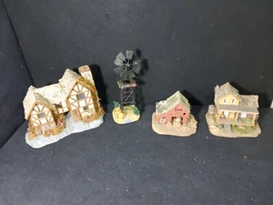 4 Toy Model Train Accessory Buildings Houses Scenery Dance Hall Windmill - Picture 1 of 7