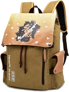 Demon Slayer Canvas Laptop Backpack Travel Bag with Pockets Anime New! - Picture 1 of 8