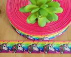 1" (1 YD) Unicorn Grosgrain Ribbon Rainbow Horse Hair Bow Lanyard Pony