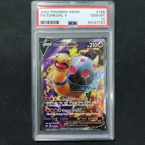 Pokemon 2020: Torkoal V 188/202 - [Juego base espada y escudo] gema como nueva - PSA 10 💎 - Imagen 1 de 2