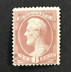 US 1882 VF-XH MLH Sc#208 6 Cent Lincoln  Re-Engraved   (W16)